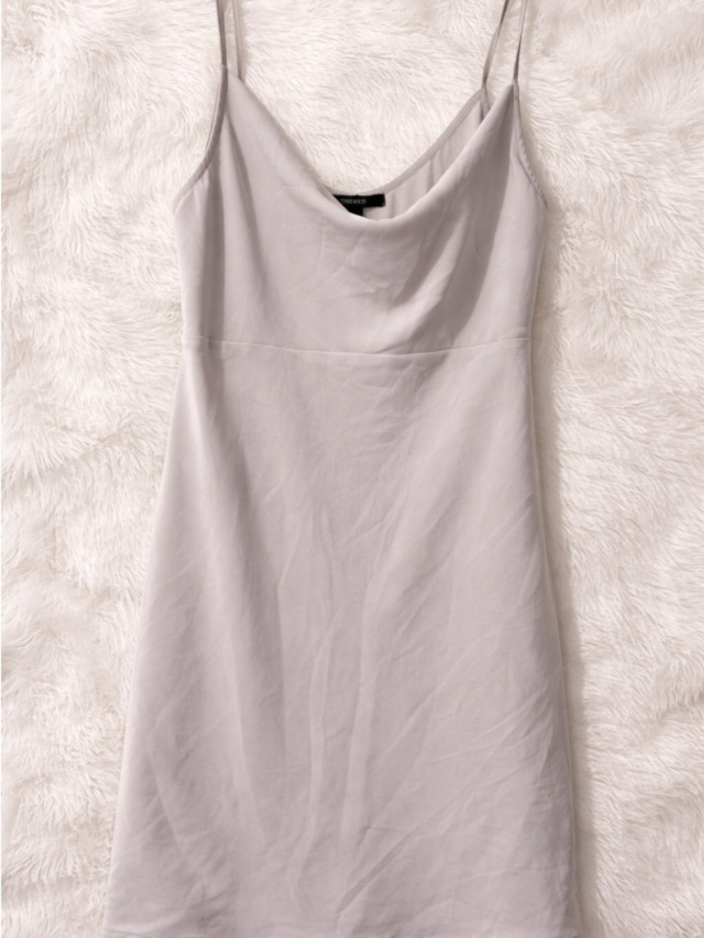 Forever 21 Light Grey Cowl Neck Mini Slip Dress